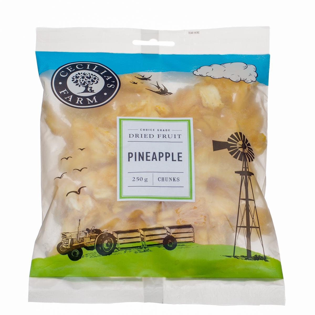 Pineapple Chunks 250g Dried Fruit Cecilia's Farm