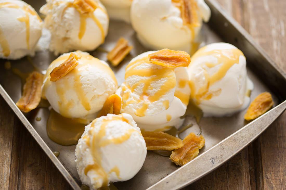 Salted Caramel & Banana with Ice Cream Recipe - Cecilia's Farm