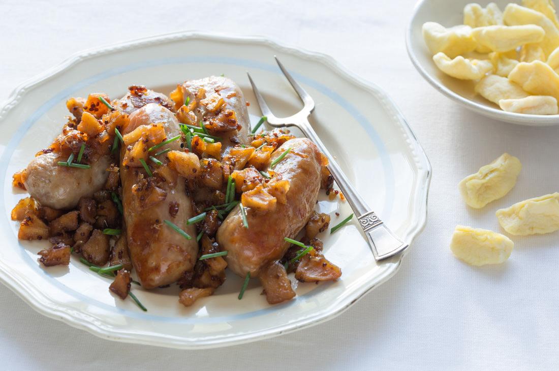 Apple Compote with Pork Bangers Recipe - Cecilia's Farm