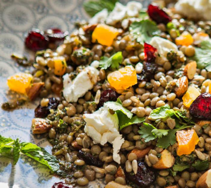 Lentil Salad With Dried Fruit Recipe Cecilia s Farm