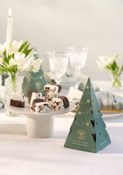 Festive Dark Chocolate Cherry Nougat