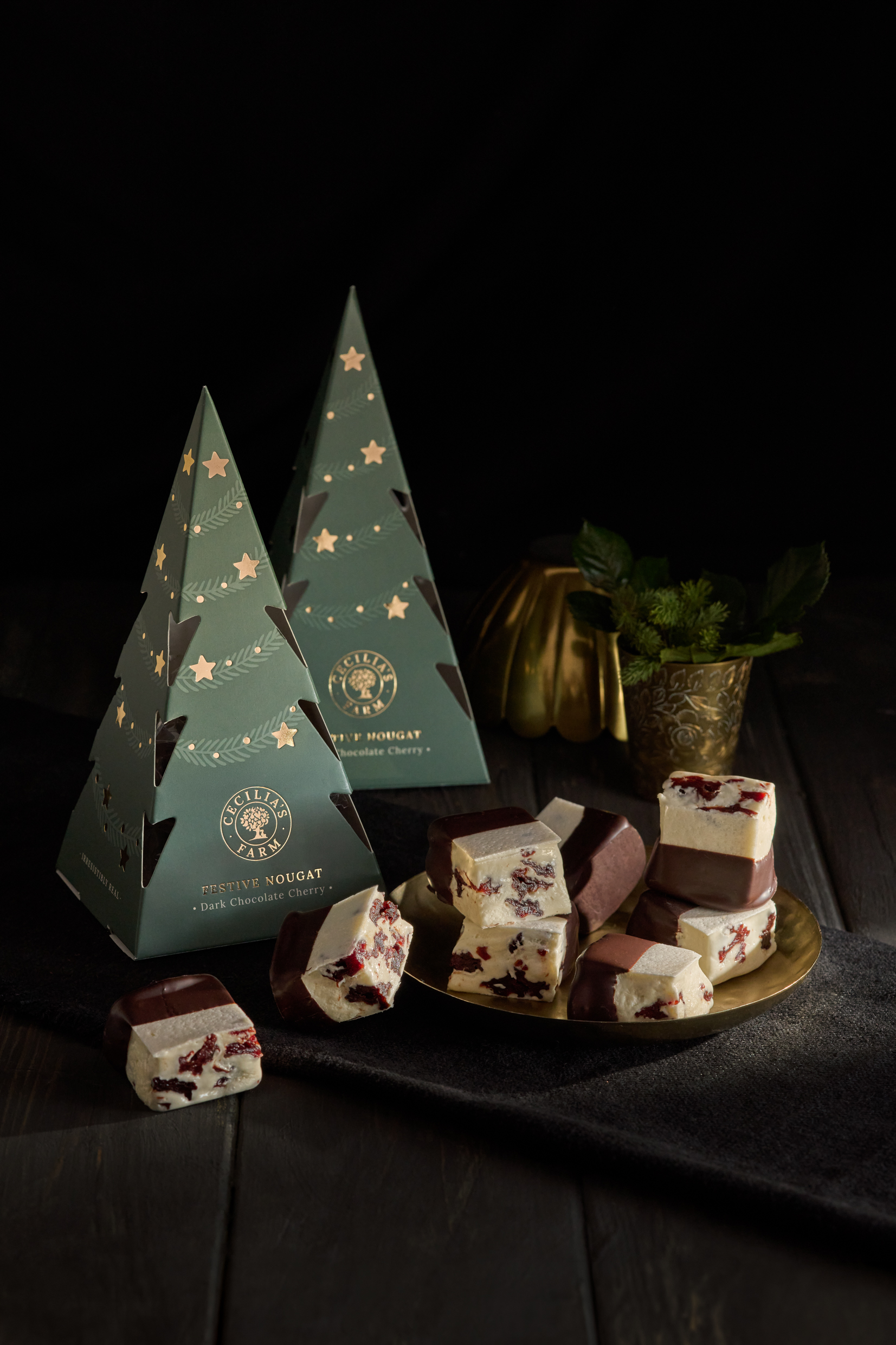 Festive Dark Chocolate Cherry Nougat - Image 2